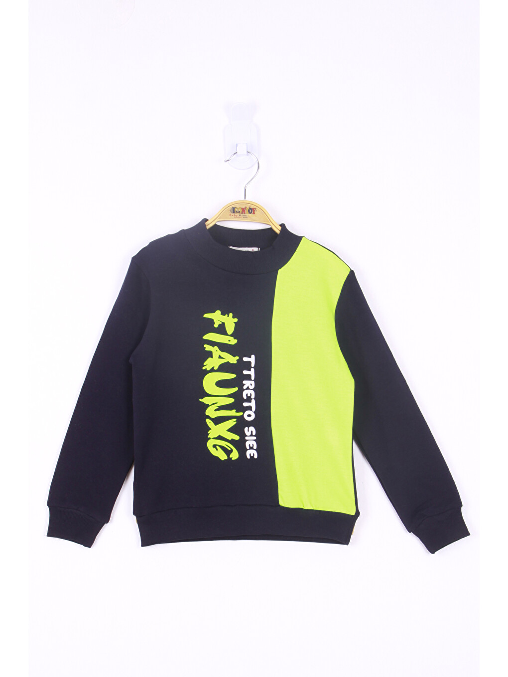 Lacivert Erkek Çocuk Garnili Sweatshirt