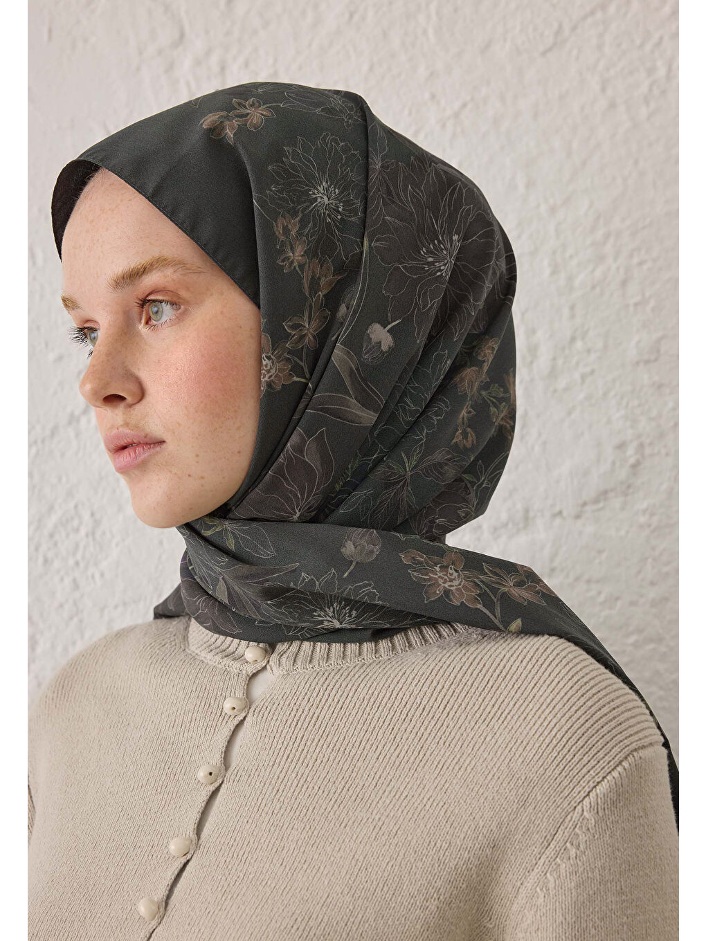 Aster Desen Şal Antrasit-2