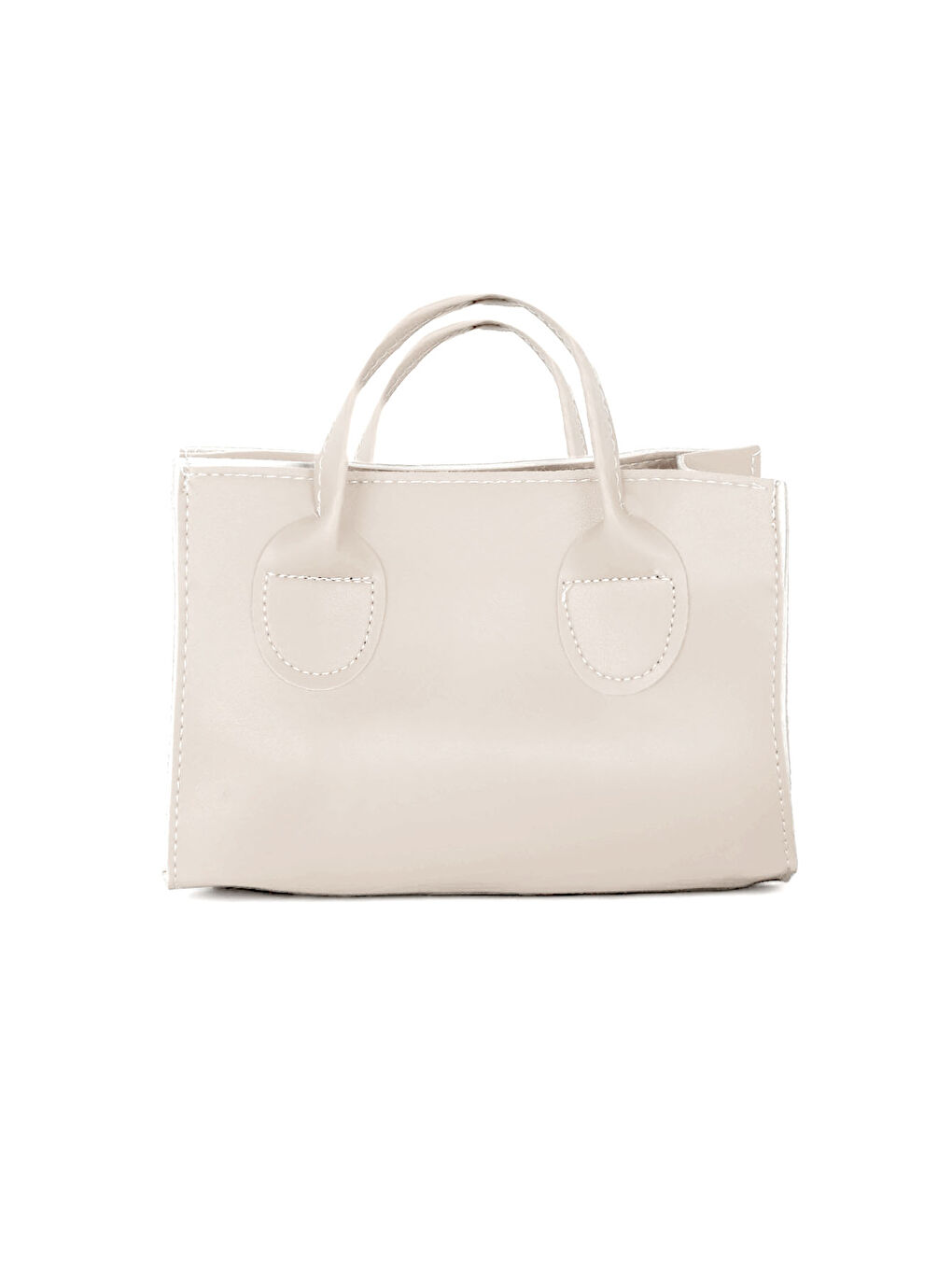 Kadın Beyaz Mini Boy Suni Deri Askılı El ve Omuz Çantası