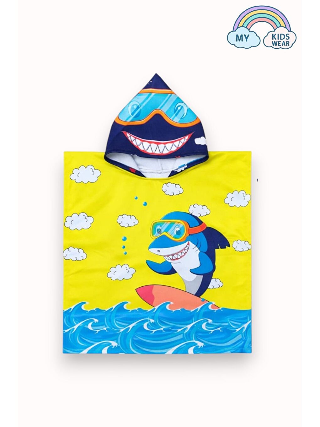 Gri Erkek Çocuk Deniz Kombini 3’lü Set – Mayo, Havlu ve Bone 12585-1