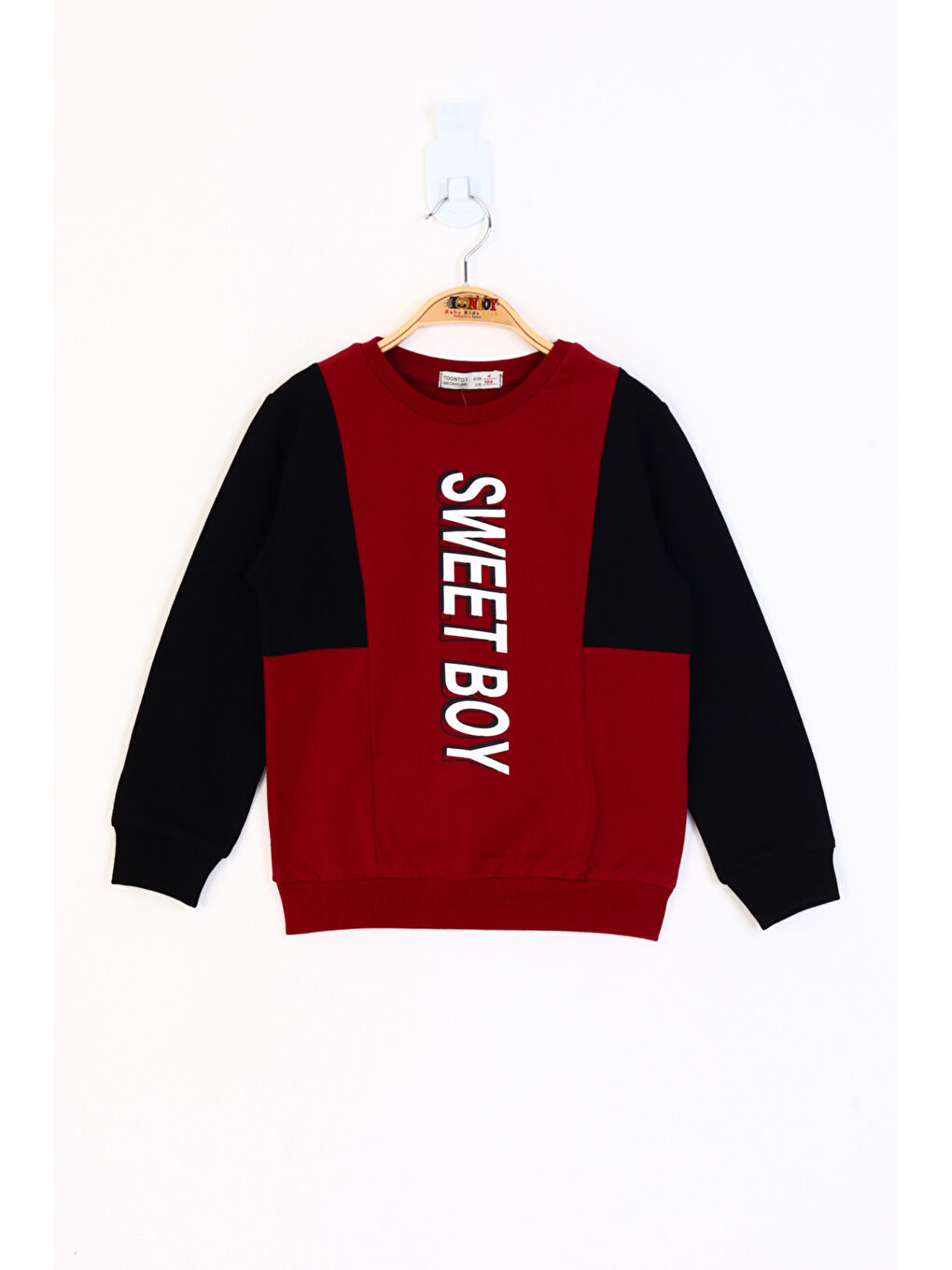 Bordo Erkek Çocuk Sweet Boy Baskılı Sweatshirt-2