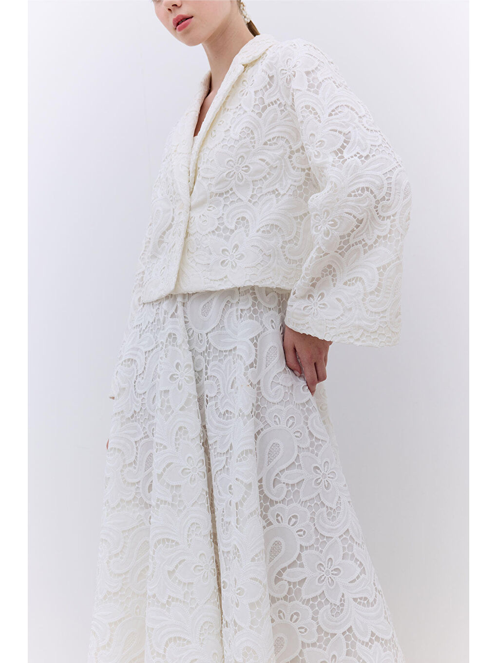 Lımıted Edıtıon Dantel Ceket Ekru-2