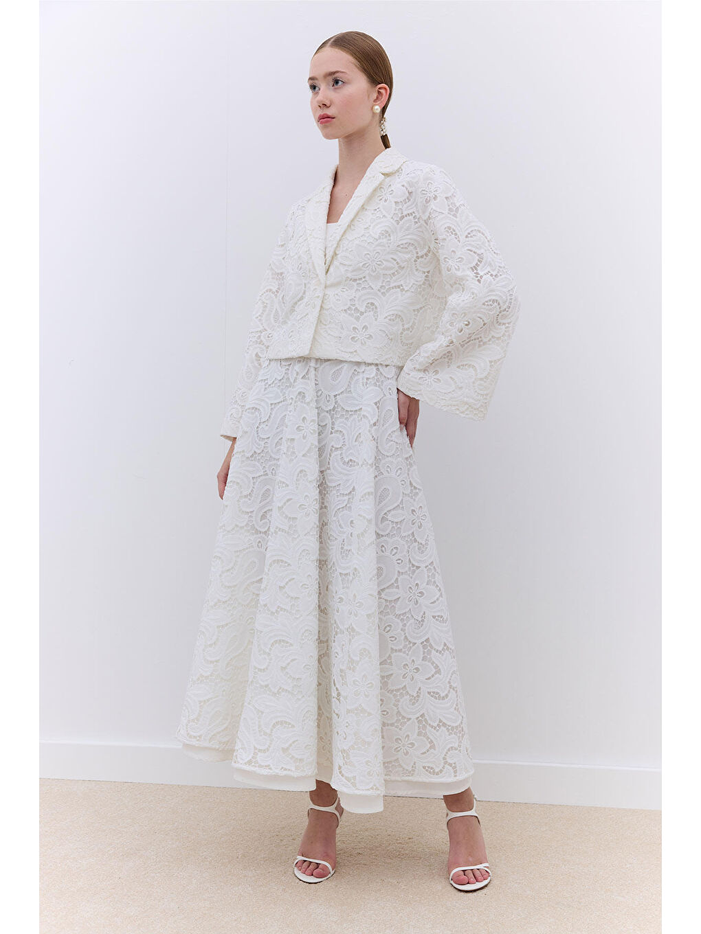 Lımıted Edıtıon Dantel Ceket Ekru-4