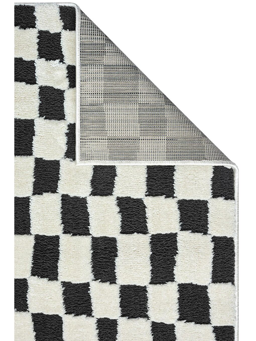 Siyah Jung 7185 Modern Dokuma Yumuşak Post Shaggy Halı-80x300 cm-3