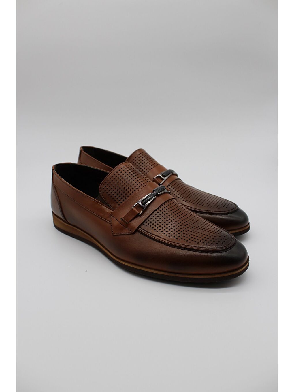 Kahverengi Taba Hakiki Deri Antik Eva Taban Tokalı Klasik Ayakkabı 1033230206-2