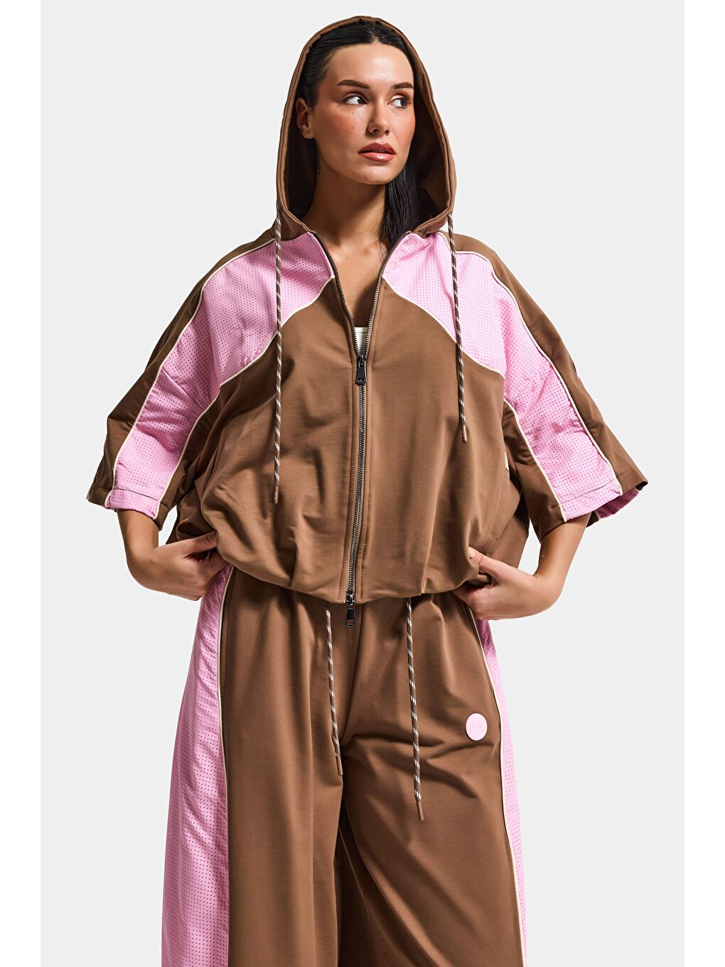 Kahverengi Kadın Kahve Pembe s6-16 Alt Üst 2'li Tasarım Takım-5