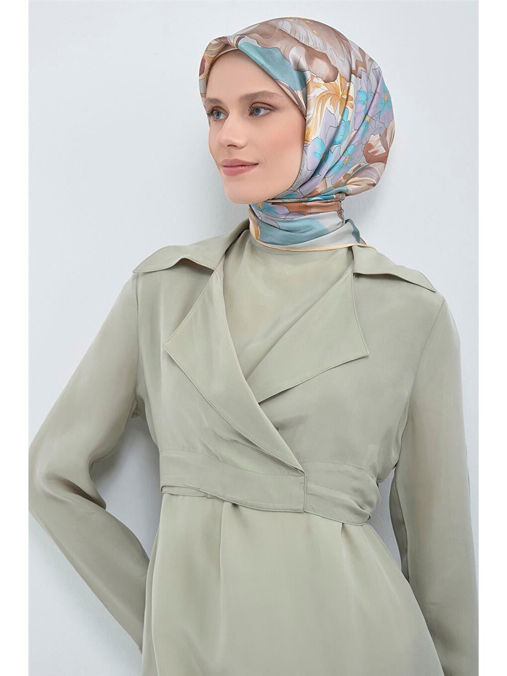 Bej Saf İpek Twill Eşarp 9529d 81