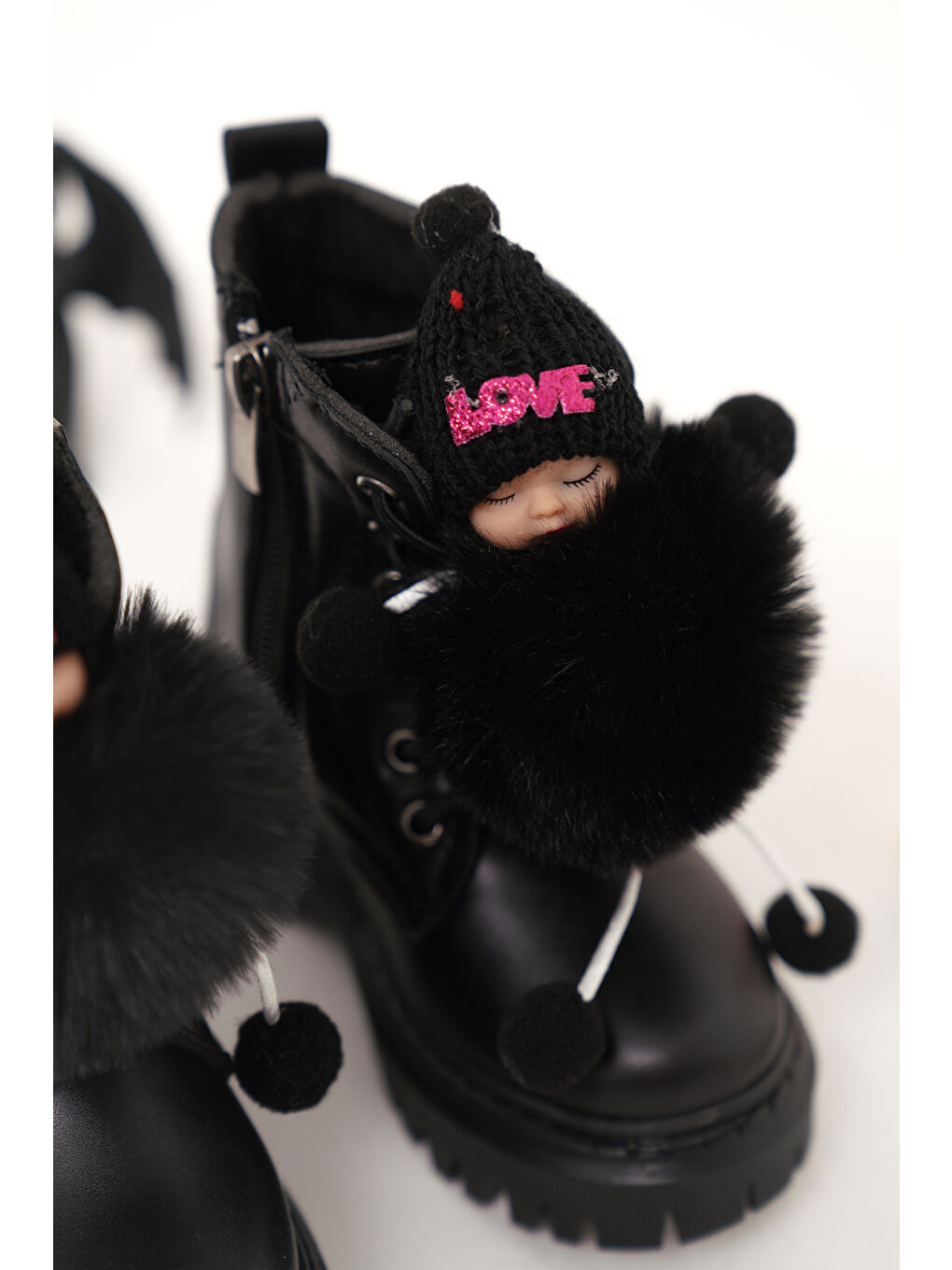 Siyah D006 Günlük Ortopedik Kız Çocuk Bebek Botu-1