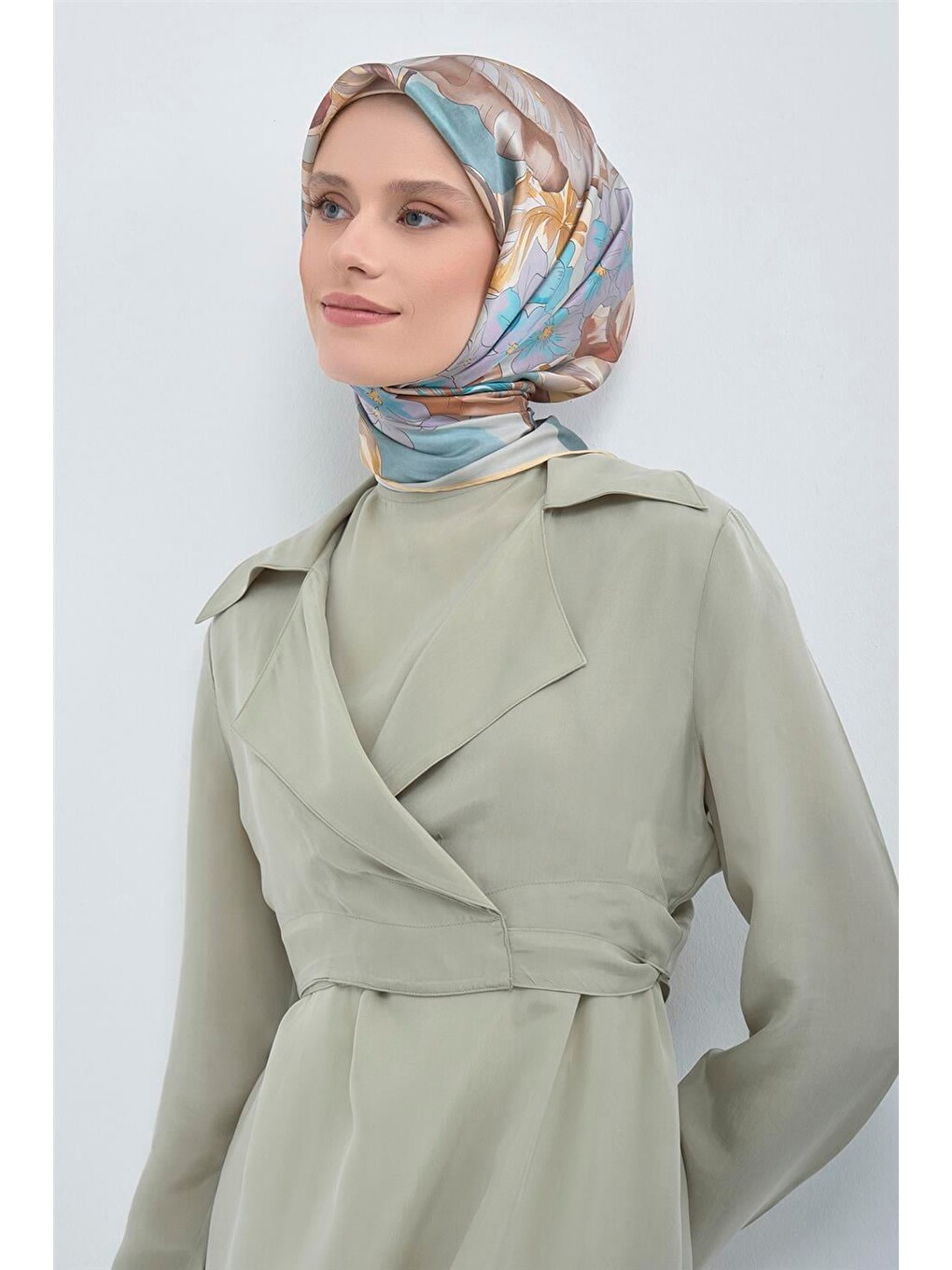Bej Saf İpek Twill Eşarp 9529d 81-1