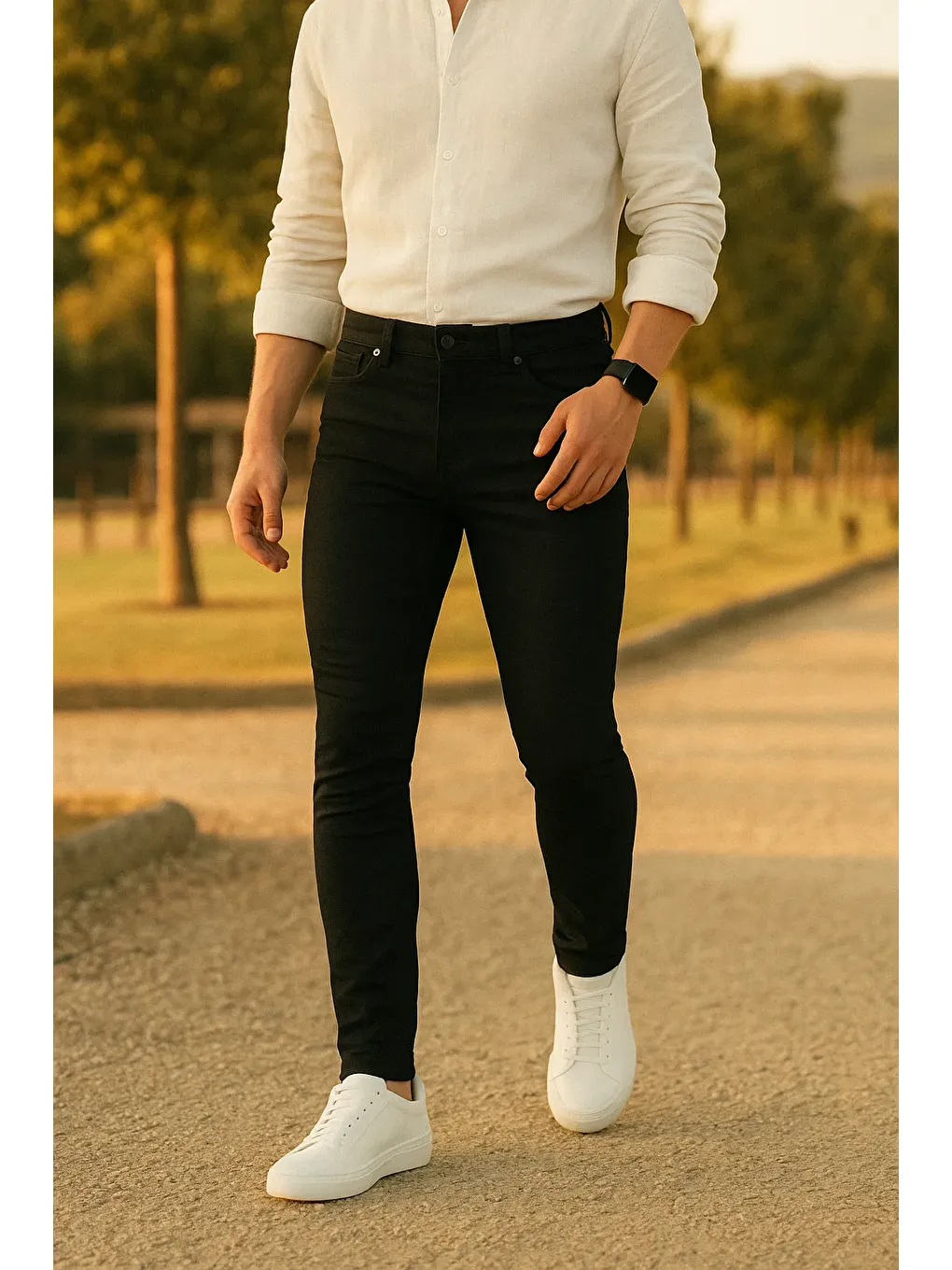 Erkek Trend Slim Fit Siyah Jean Pantolon