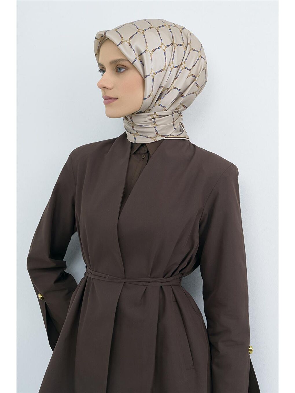 Bej Saf İpek Sura Eşarp 9538D 35