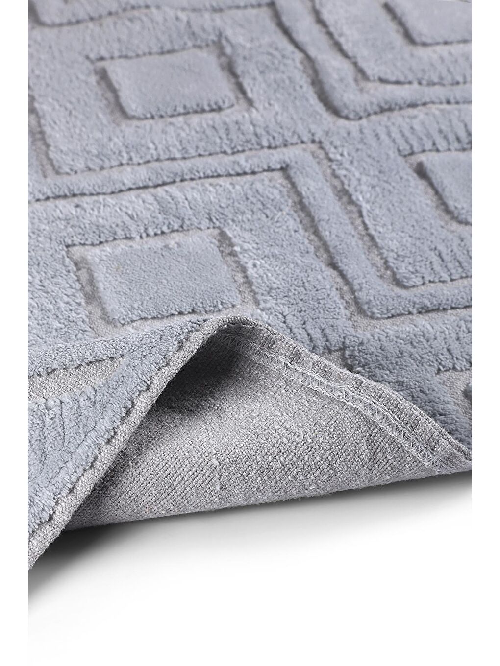 Gri Draco Doğal Pamuklu 2'li Banyo Paspas & Halı Seti 60x100 50x60 Grey-4