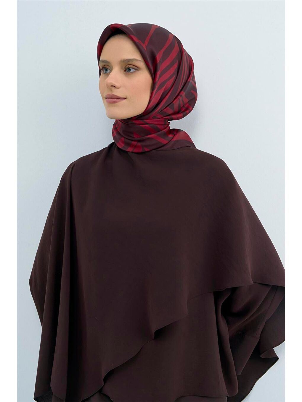 Bordo Saf İpek Sura Eşarp 9550D 36-1