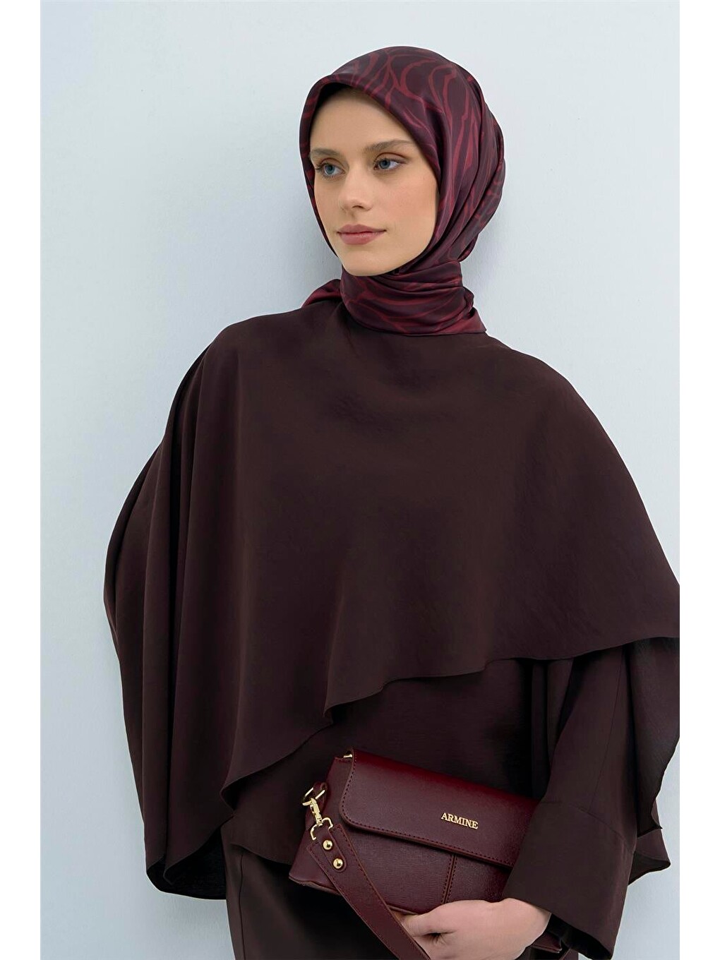Bordo Saf İpek Twill Eşarp 9511d 50