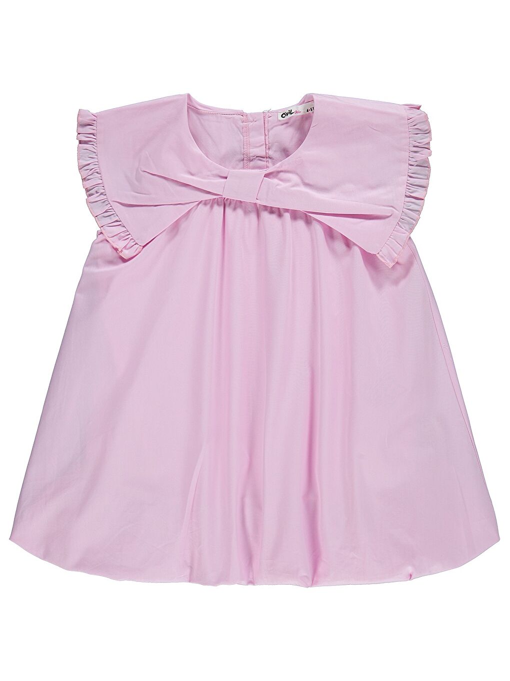Girls Balon 4-9 Yaş Elbise - Pembe-2
