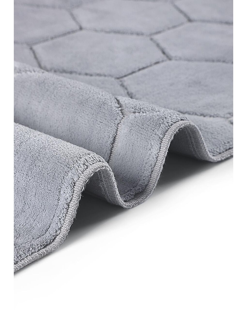 Petek Doğal Pamuklu 2'li Banyo & Paspas Seti 60x100 50x60 Gri-3