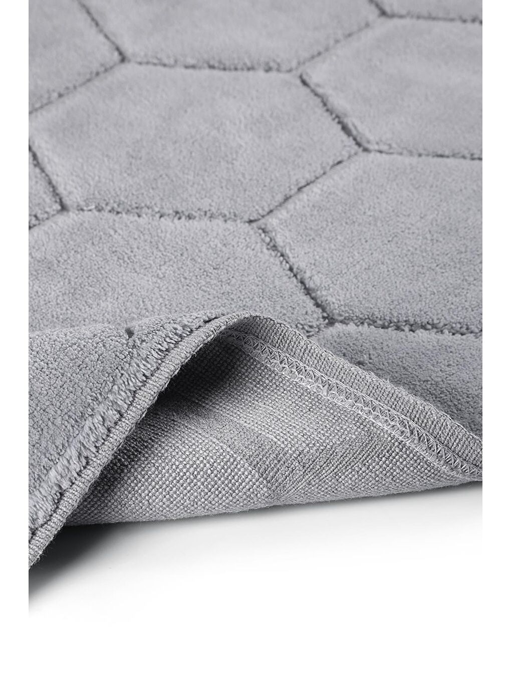 Petek Doğal Pamuklu 2'li Banyo & Paspas Seti 60x100 50x60 Gri-4