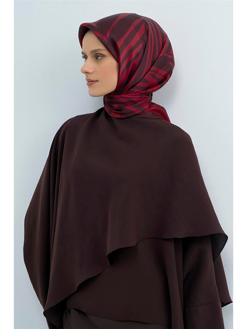 Bordo Saf İpek Sura Eşarp 9550D 36-2