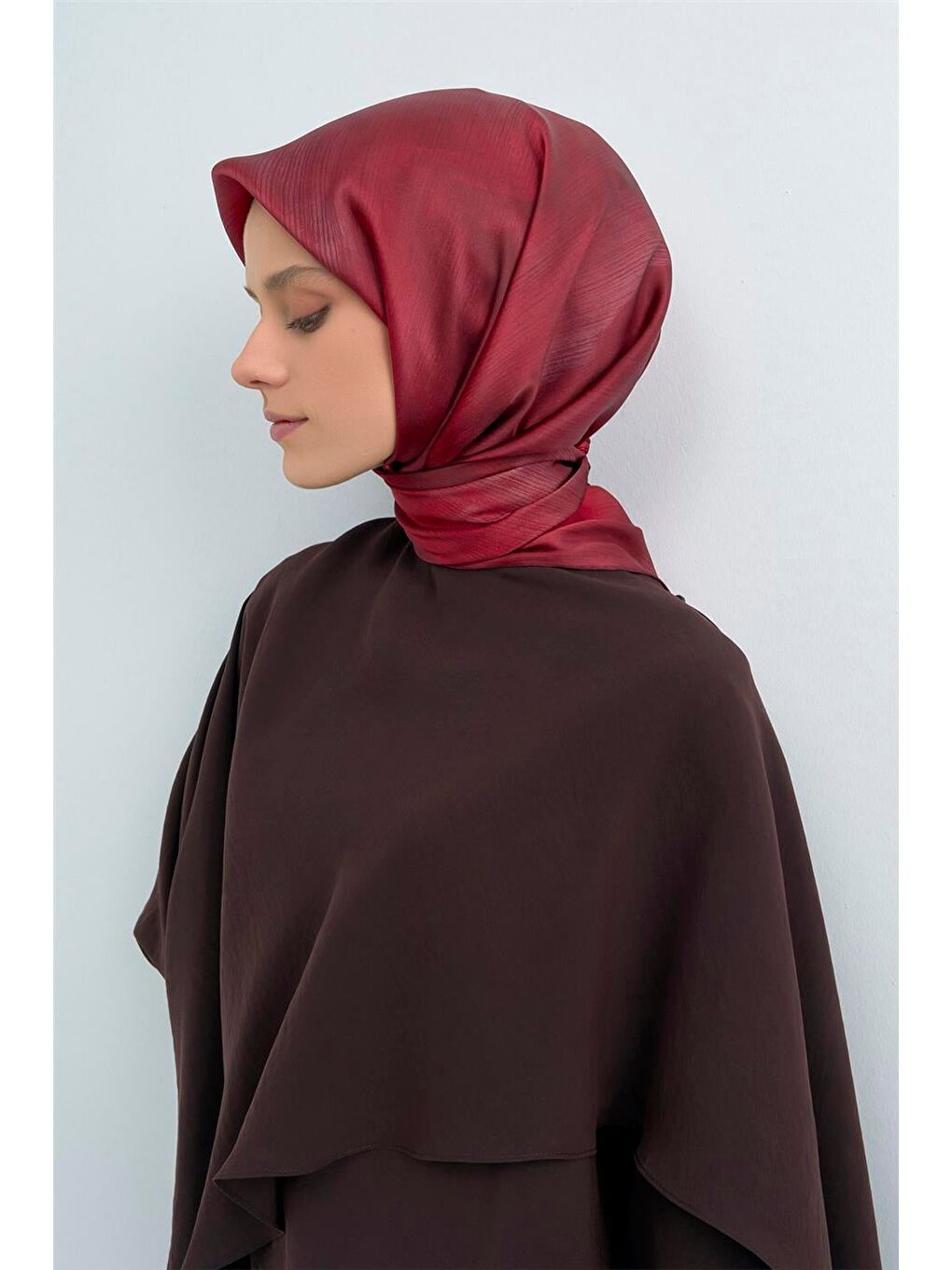 Bordo Saf İpek Twill Eşarp 9513D 83