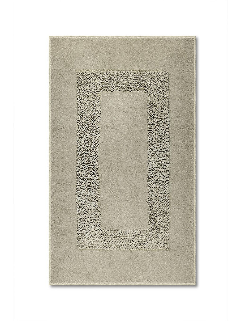 Bej Melo Doğal Pamuklu 2'li Banyo Paspas & Halı Seti 60x100 50x60 Taş-1