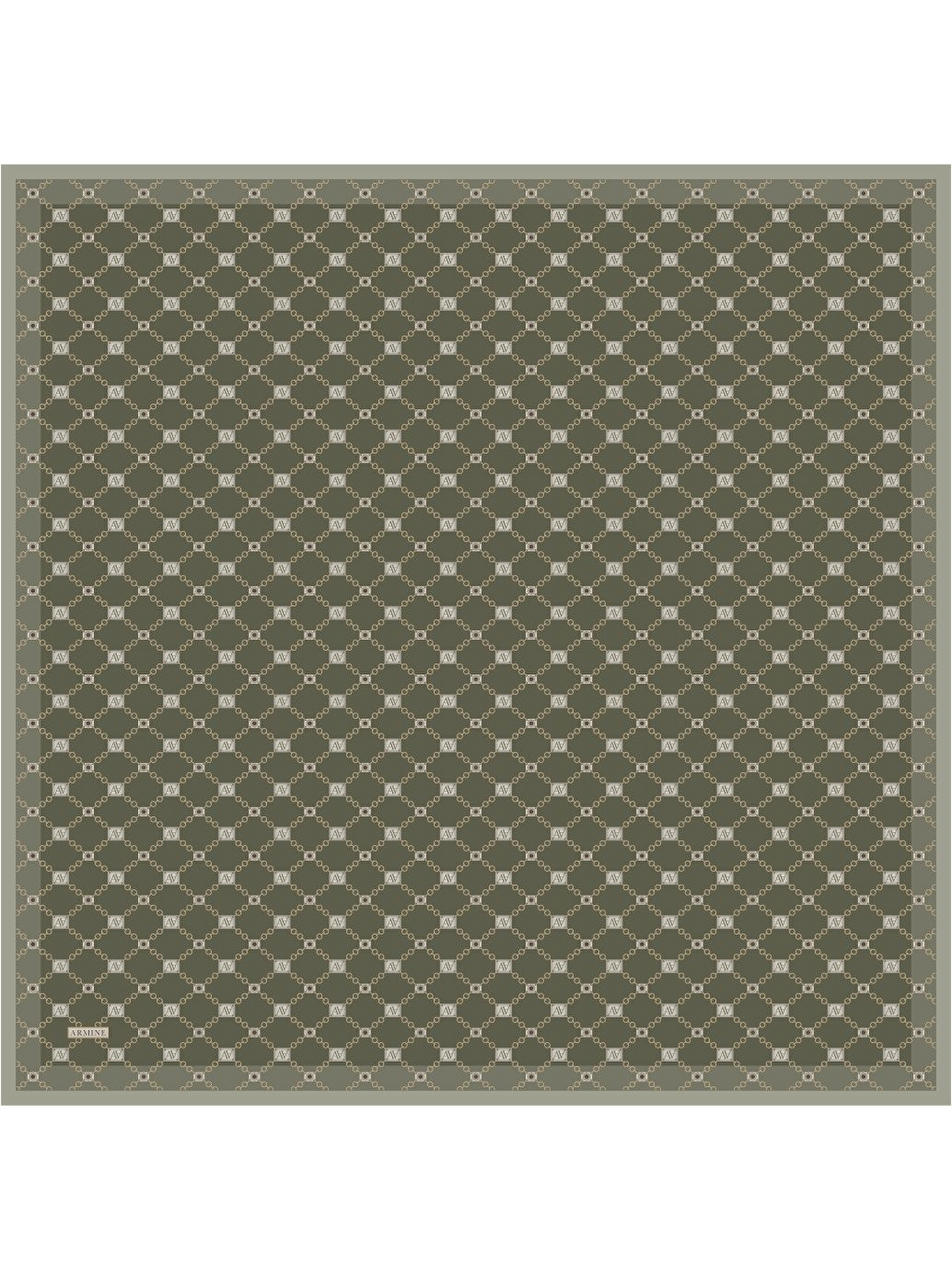 Haki Saf İpek Twill Eşarp 9530D 81-4