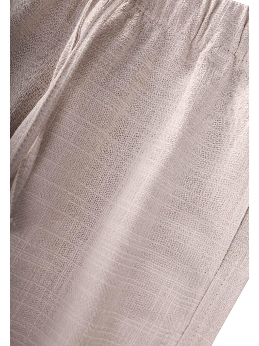 Keten Boyfriend Pantolon 2-10 Yaş Bej-2