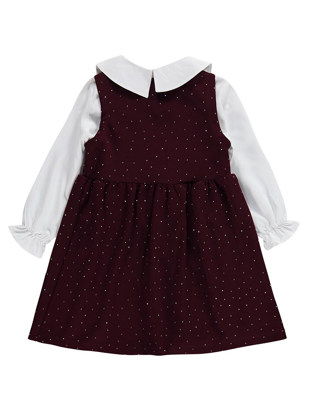Girls Taş Baskılı 2-5 Yaş Elbise - Bordo-2