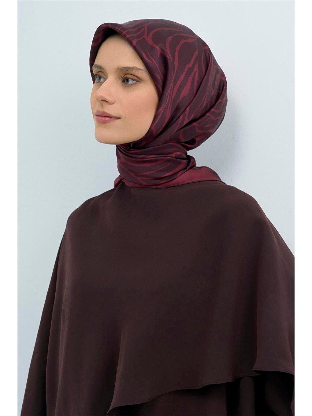 Bordo Saf İpek Twill Eşarp 9511d 50-2