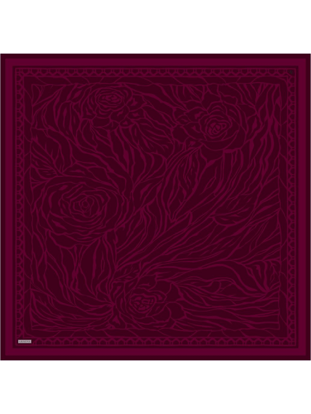 Bordo Saf İpek Twill Eşarp 9511d 50-3