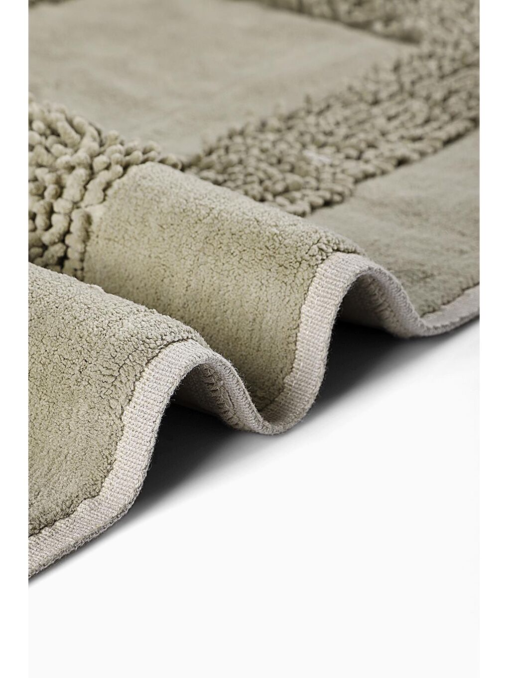 Bej Melo Doğal Pamuklu 2'li Banyo Paspas & Halı Seti 60x100 50x60 Taş-3