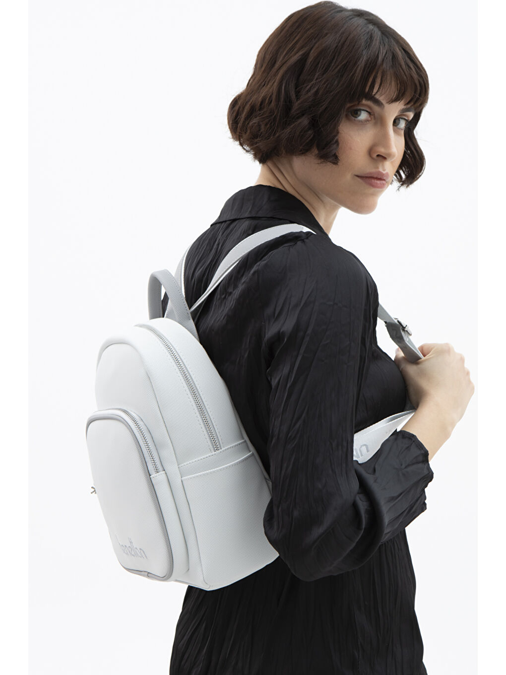 Kadin Sirt Çantasi Beyaz-A.gri̇ BNT1605-1