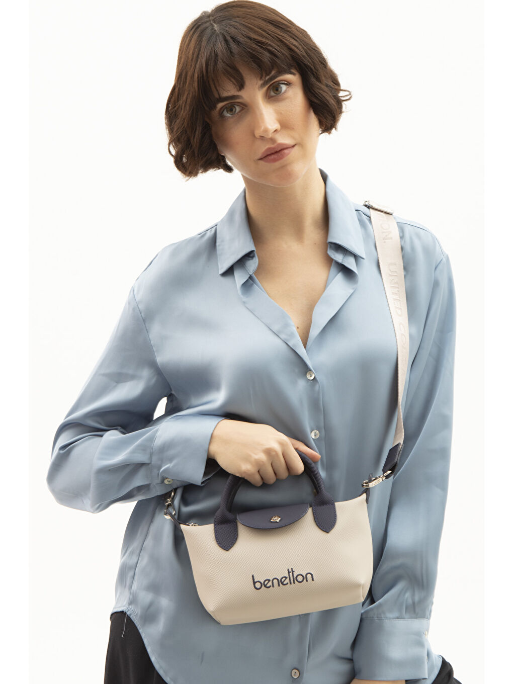 Bej Kadin Çapraz Çanta Taş-Laci BNT1601-1