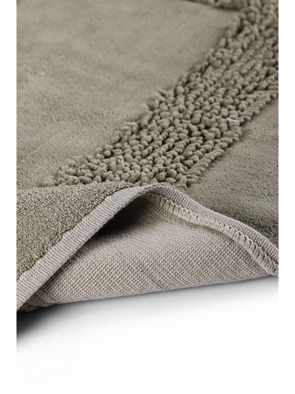 Bej Melo Doğal Pamuklu 2'li Banyo Paspas & Halı Seti 60x100 50x60 Taş-4