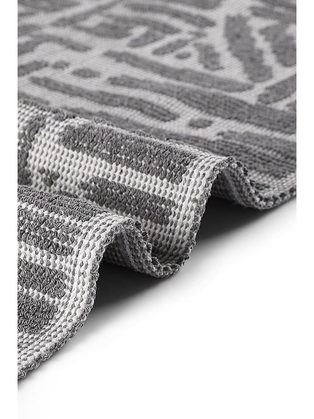 Rod Doğal Pamuklu 2'li Banyo Paspas & Halı Seti 60x100 50x60 Gri-3