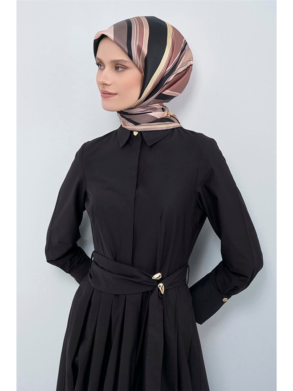 Bej Saf İpek Twill Eşarp 9514D 07