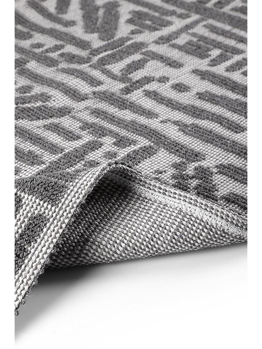 Rod Doğal Pamuklu 2'li Banyo Paspas & Halı Seti 60x100 50x60 Gri-4