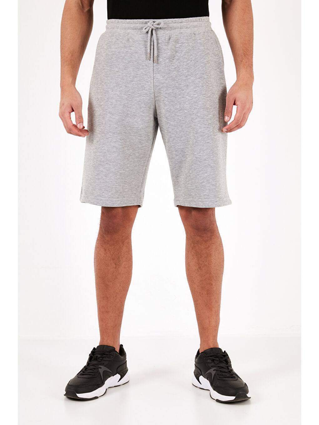 Gri Pamuklu Regular Fit Normal Bel Cepli 2'li Paket Şort 590804142S2-2