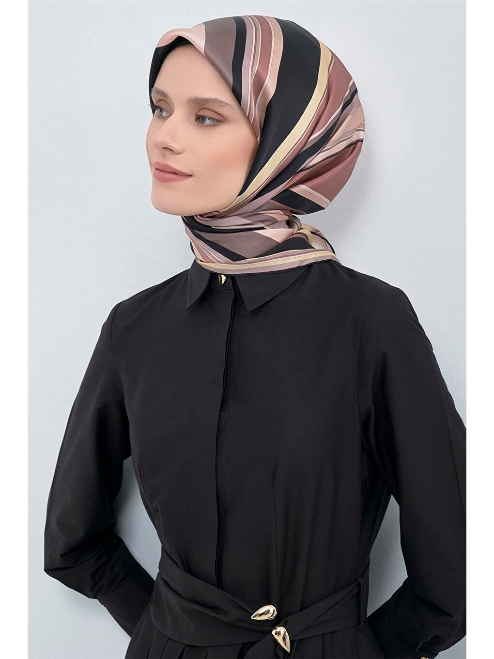 Bej Saf İpek Twill Eşarp 9514D 07-2