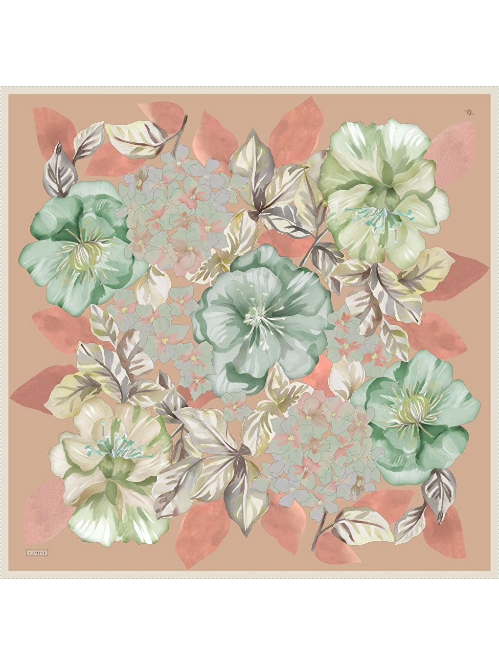 Turuncu Saf İpek Twill Eşarp 9529D 85-3