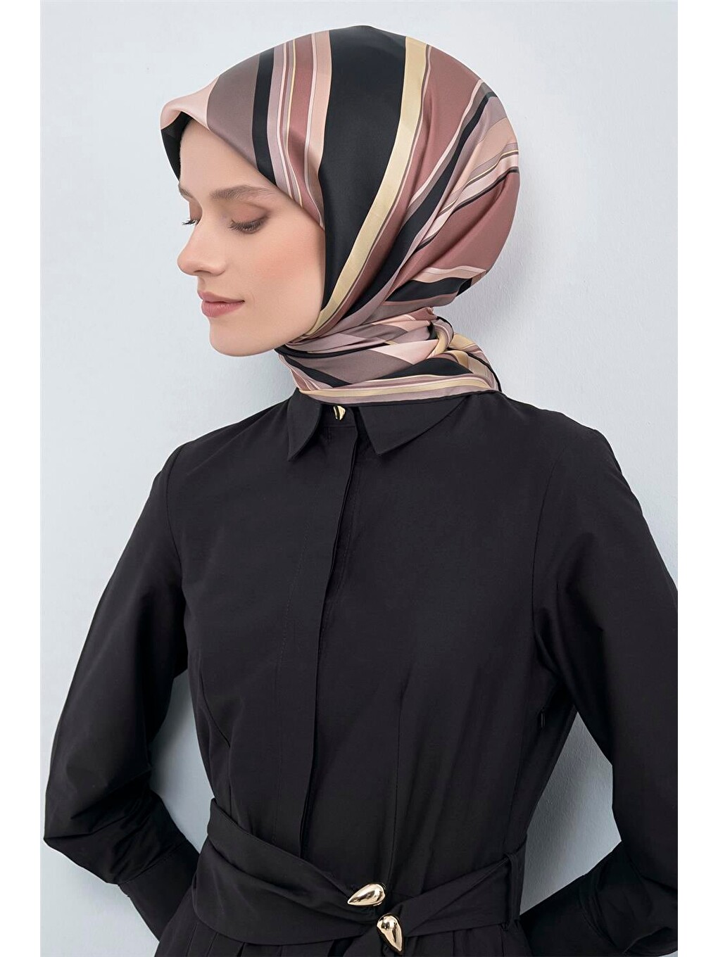 Bej Saf İpek Twill Eşarp 9514D 07-3