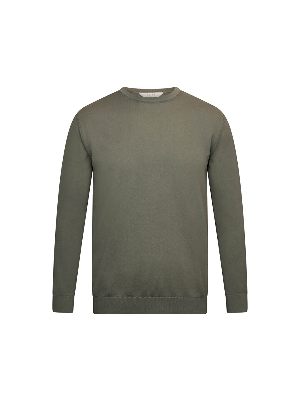 Haki Regular Fit Bisiklet Yaka Rayon Triko Kazak