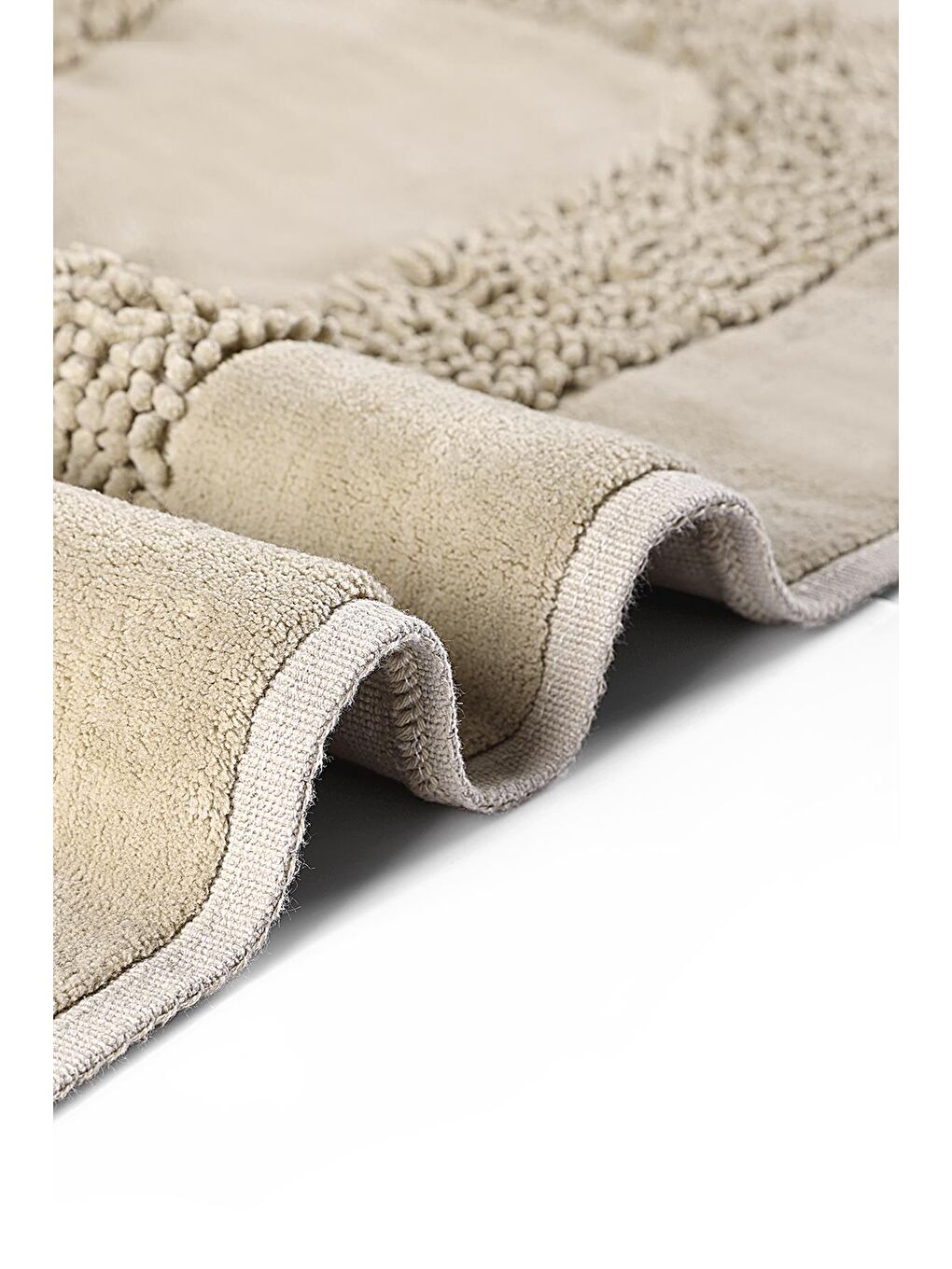 Melo Doğal Pamuklu 2'li Banyo Paspas & Halı Seti 60x100 50x60 Bej-3