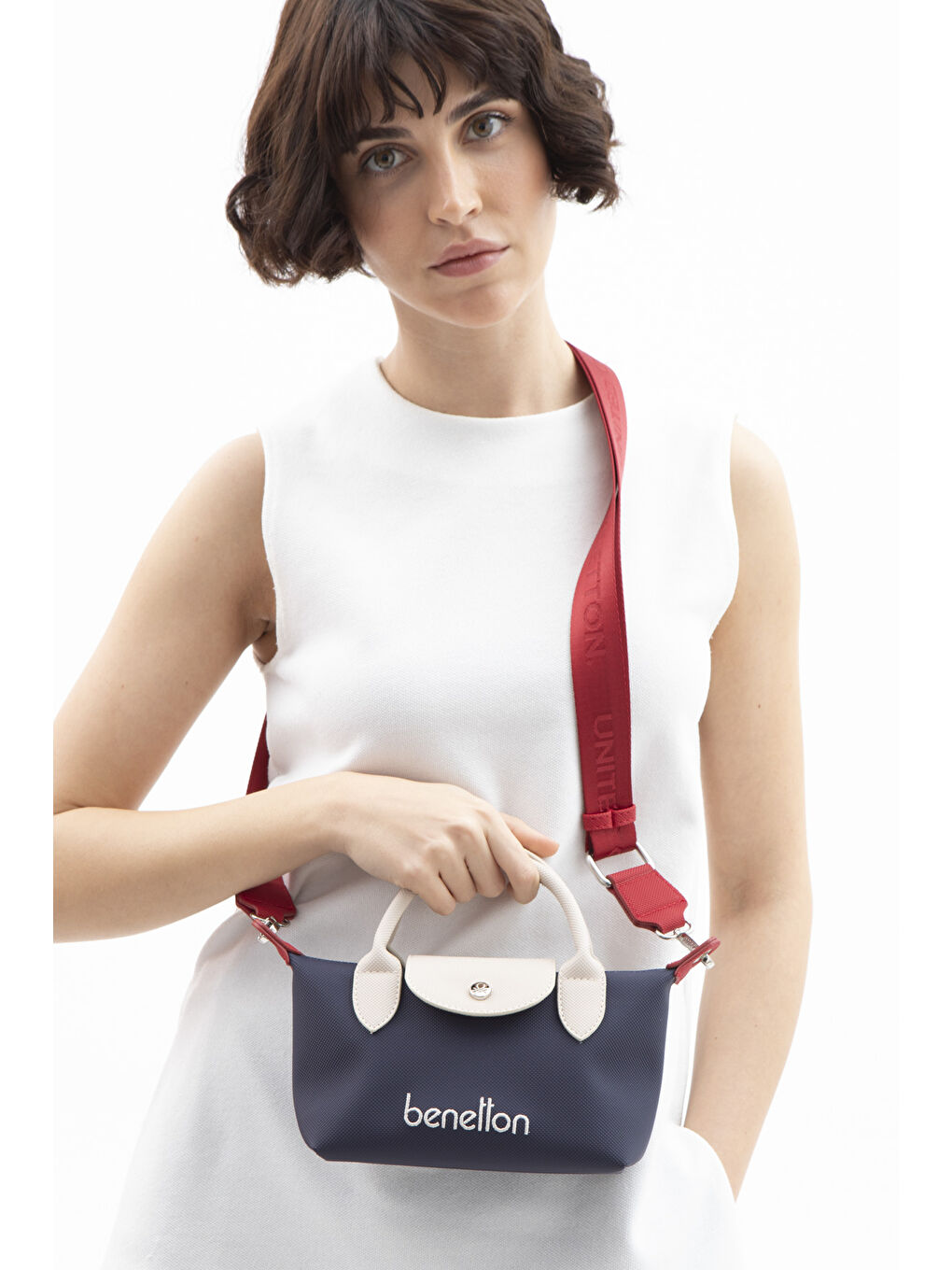 Lacivert Kadin Çapraz Çanta Laci̇-Bej-Kirmizi BNT1607