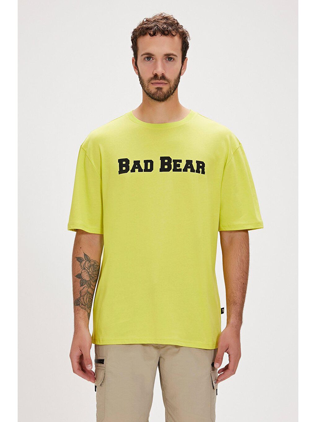 Bad Bear Yeşil Title Yeşil Logo Baskılı Basic Erkek Tişört