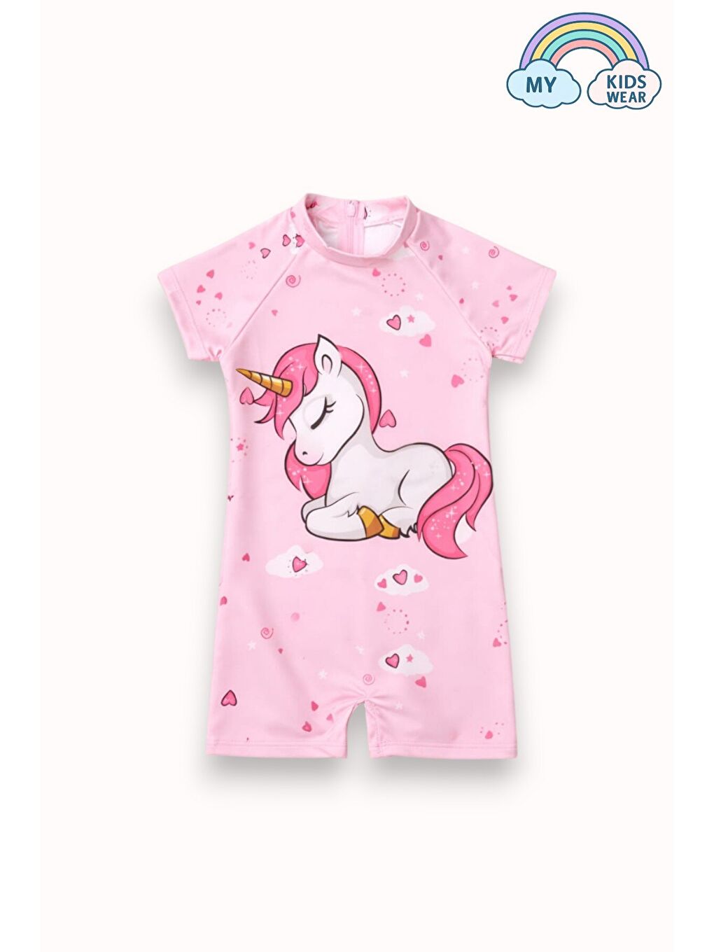 Beyaz Kız Çocuk Deniz Kombini 3’lü Set – Mayo, Havlu ve Bone 12584-2