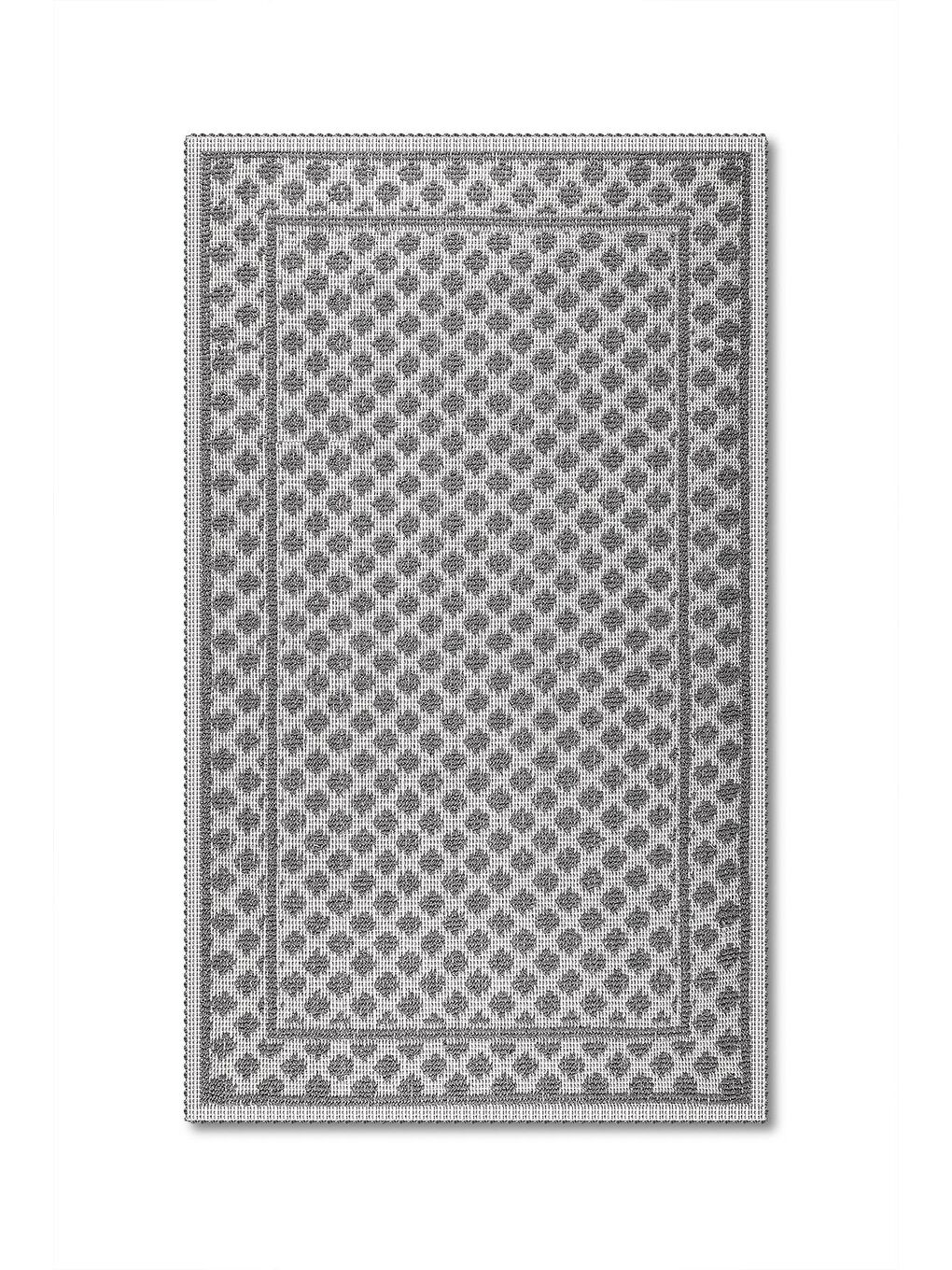 Granada Doğal Pamuklu 2'li Banyo Paspas & Halı Seti 60X100+50X60 Cm - Gri-1