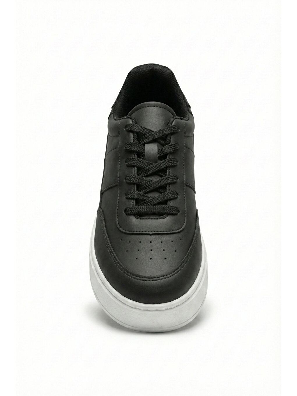 Erkek Yüksek Tabanlı Bağcıklı Spor Ayakkabı Siyah-1