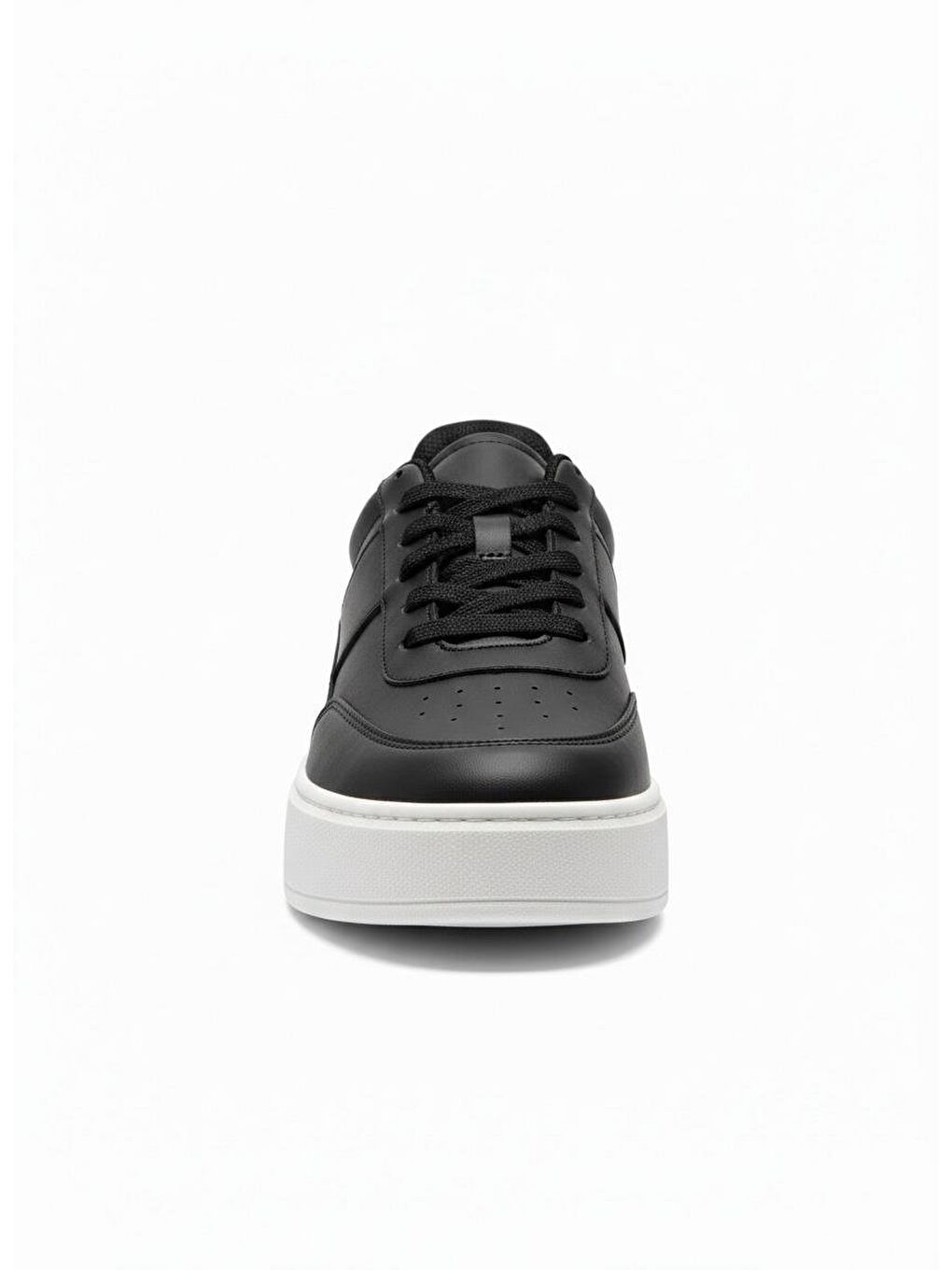 Erkek Yüksek Tabanlı Bağcıklı Spor Ayakkabı Siyah-2