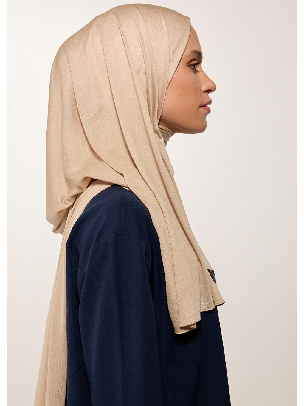 Tesettür Şal - Bej Penye-1
