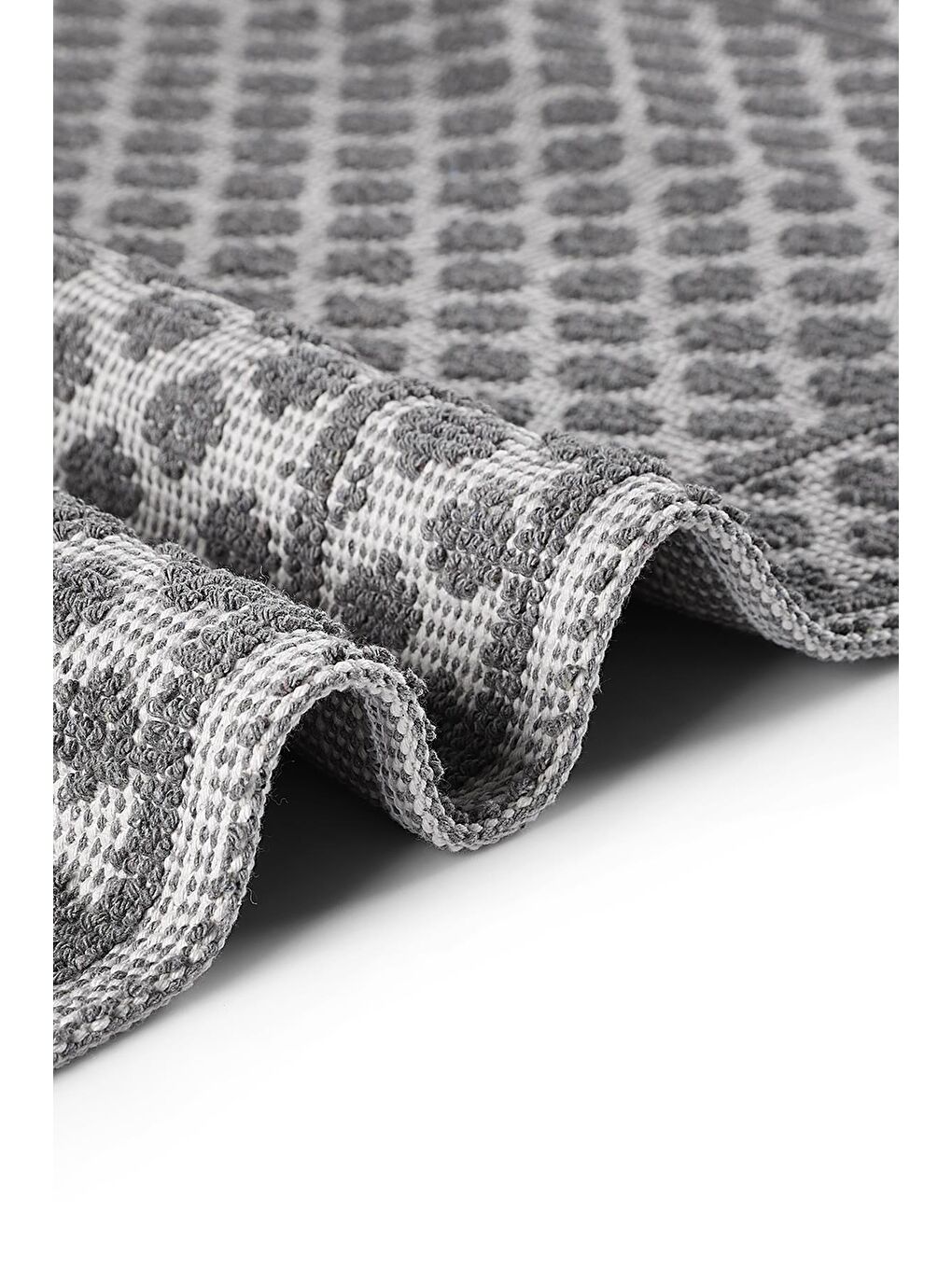 Granada Doğal Pamuklu 2'li Banyo Paspas & Halı Seti 60X100+50X60 Cm - Gri-3